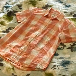 J. Crew Short-Sleeved Button Up in Orange